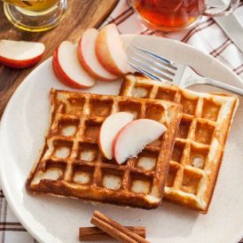 Maple Sausage Waffles with Cinnamon Apples
